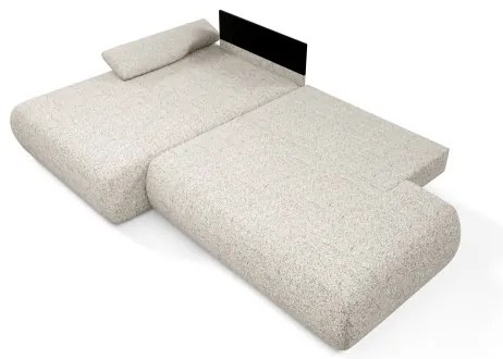 Rohová rozkladacia sedacia súprava s úložným priestorom v tvare L PRATO ľavá béžová