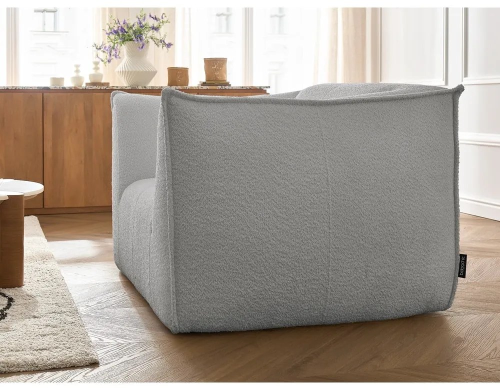 Svetlosivé kreslo z textílie buklé Giorgia – Bobochic Paris