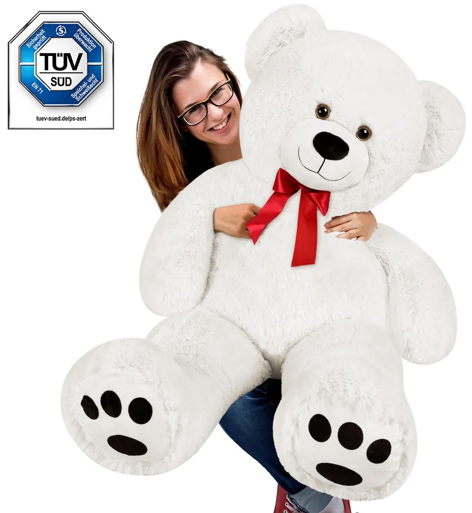 Jurhan & Co.KG Germany Veľký biely plyšový medveď 100 cm - XL