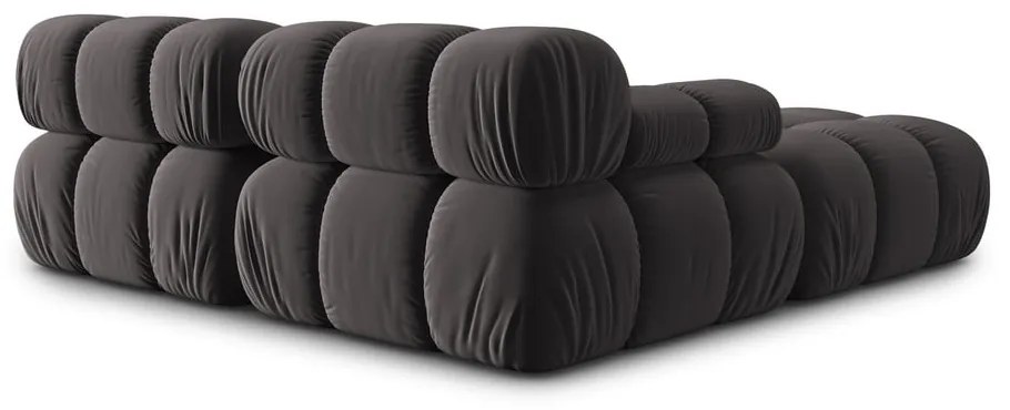 Tmavosivá zamatová rohová pohovka Bellis – Micadoni Home