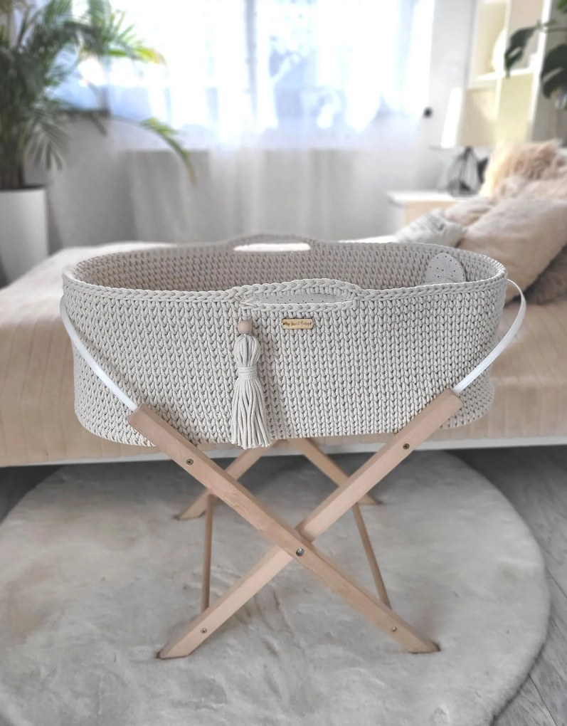 My Sweet Baby Mojžišov kôš BOHO Handmade - krémový
