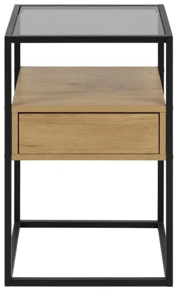 Nočný stolík ZEIN dub/čierna