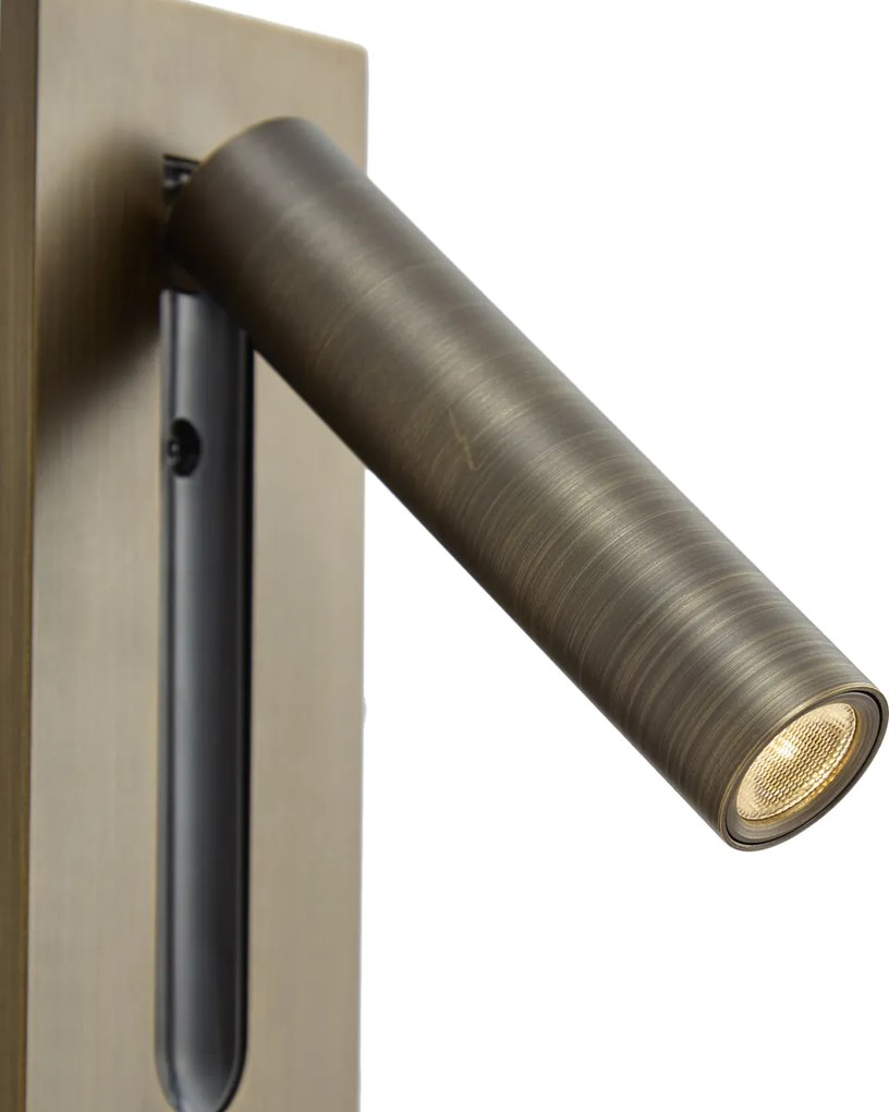 Moderné nástenné svietidlo tmavý bronz vrátane LED - Plaza