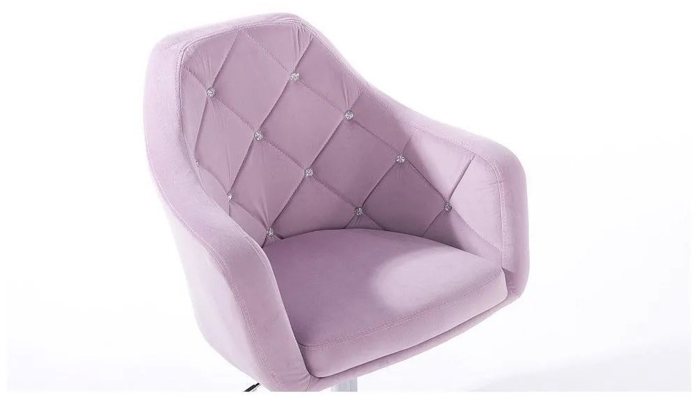 LuxuryForm DESIGN Barová stolička ROMA VELUR na striebornom tanieri - levanduľa