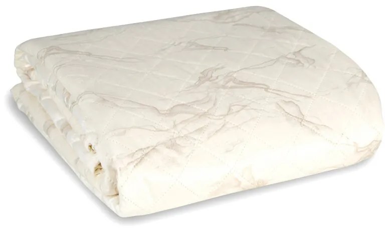 Dekorstudio Zamatový prehoz na posteľ LUIZ6 s lesklým mramorovým vzorom - krémový Rozmer prehozu (šírka x dĺžka): 200x220cm