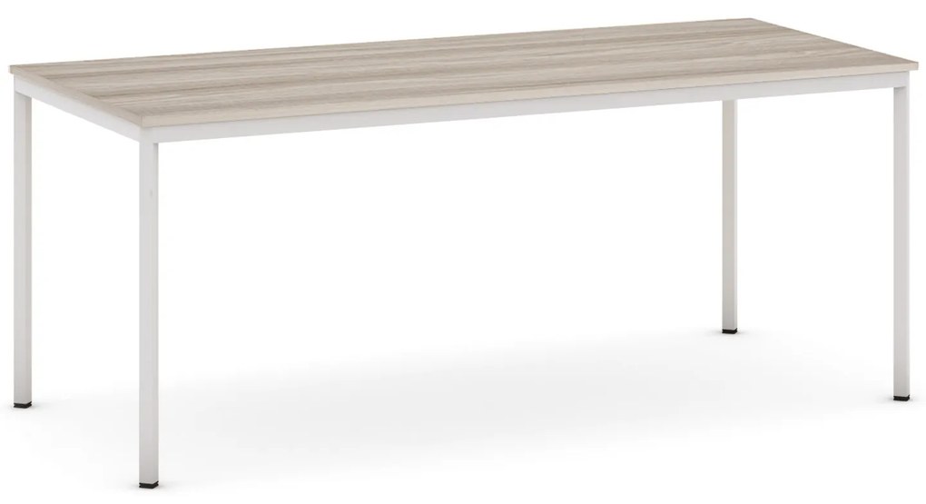 Jedálenský stôl, 180x80 cm, sivá podnož, dub prírodný