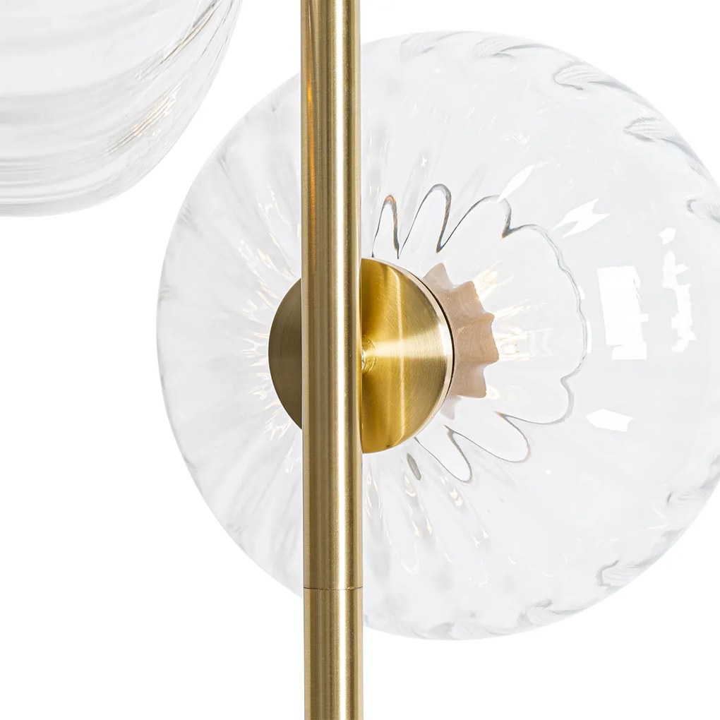Art Deco stojaca lampa zlatá so sklom 3-svetlo - Ayesha