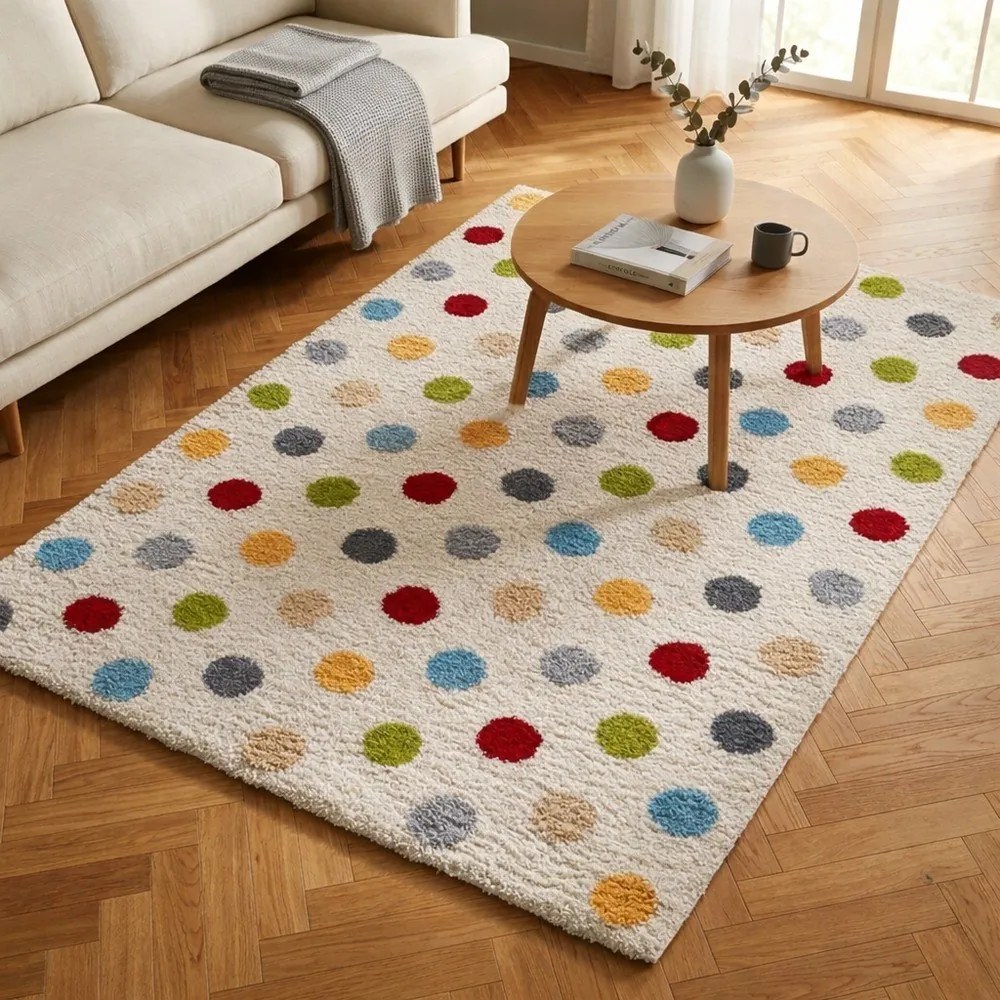 Krémovobiely koberec 133x190 cm Norge Dots – Universal