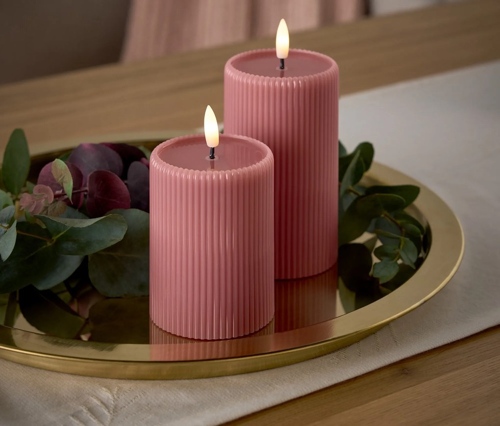 LED sviečky s výplňou z pravého vosku, 2 ks