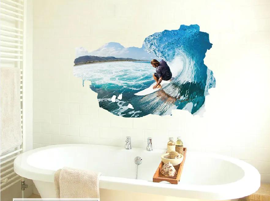 Veselá Stena Samolepka na stenu na stenu Surfer na vlne