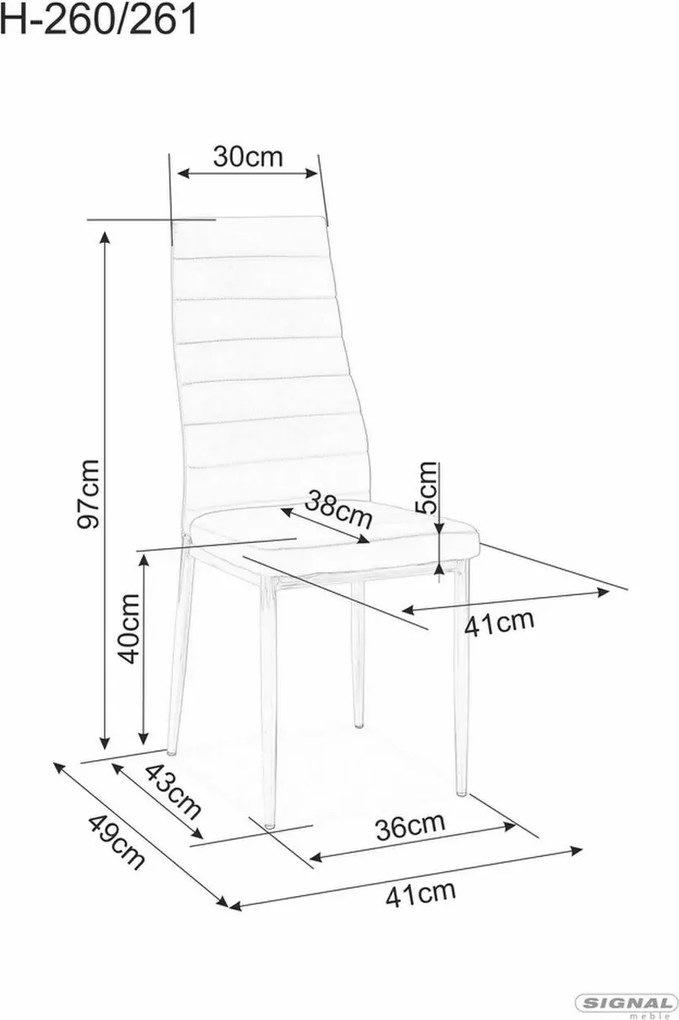 SI H-261 bis hliníková stolička čierna