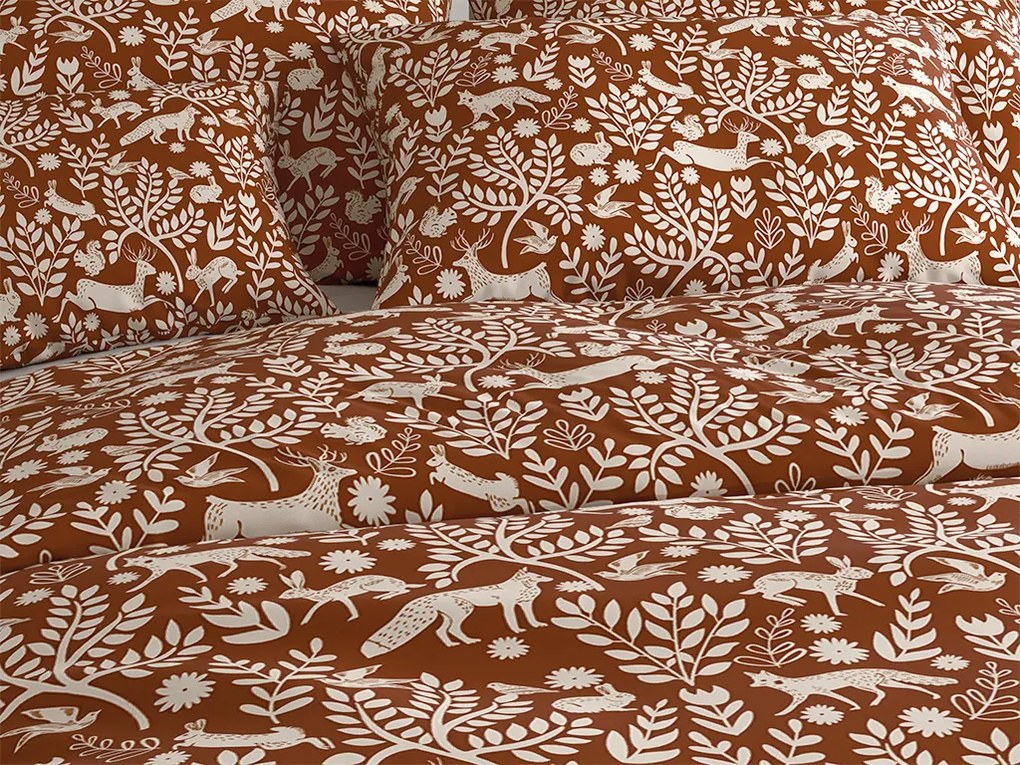 Obliečky z mikrovlákna FOREST ANIMALS hnedé Rozmer obliečky: 70 x 90 cm | 140 x 200 cm