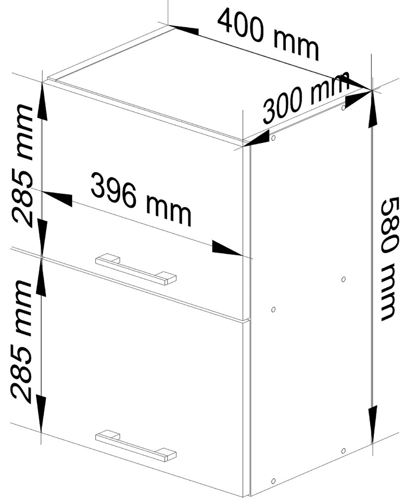 Horná kuchynská skrinka Ozara W40 G2 (biela). Akcia -10%. Vlastná spoľahlivá doprava až k Vám domov. 1069969