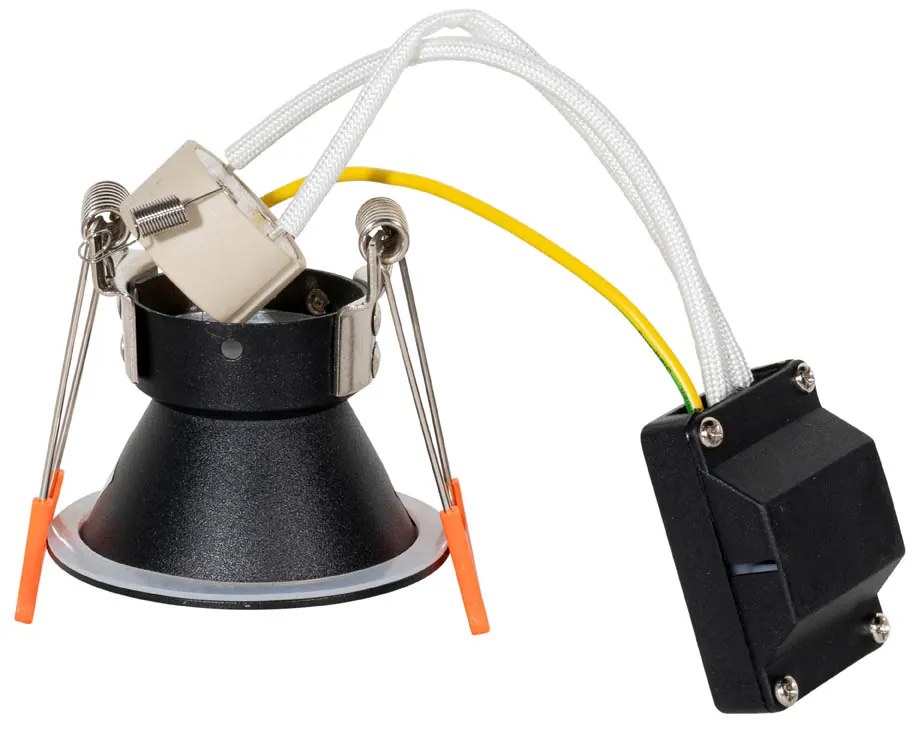 Sada 6 moderných zapustených bodových svietidiel čiernych so zlatom GU10 35mm IP44 - Dept
