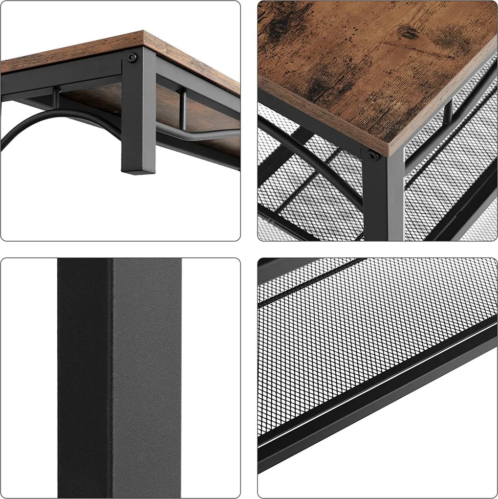 Predsieňový vešiak s botníkom Houseland Elior hnedý/čierny