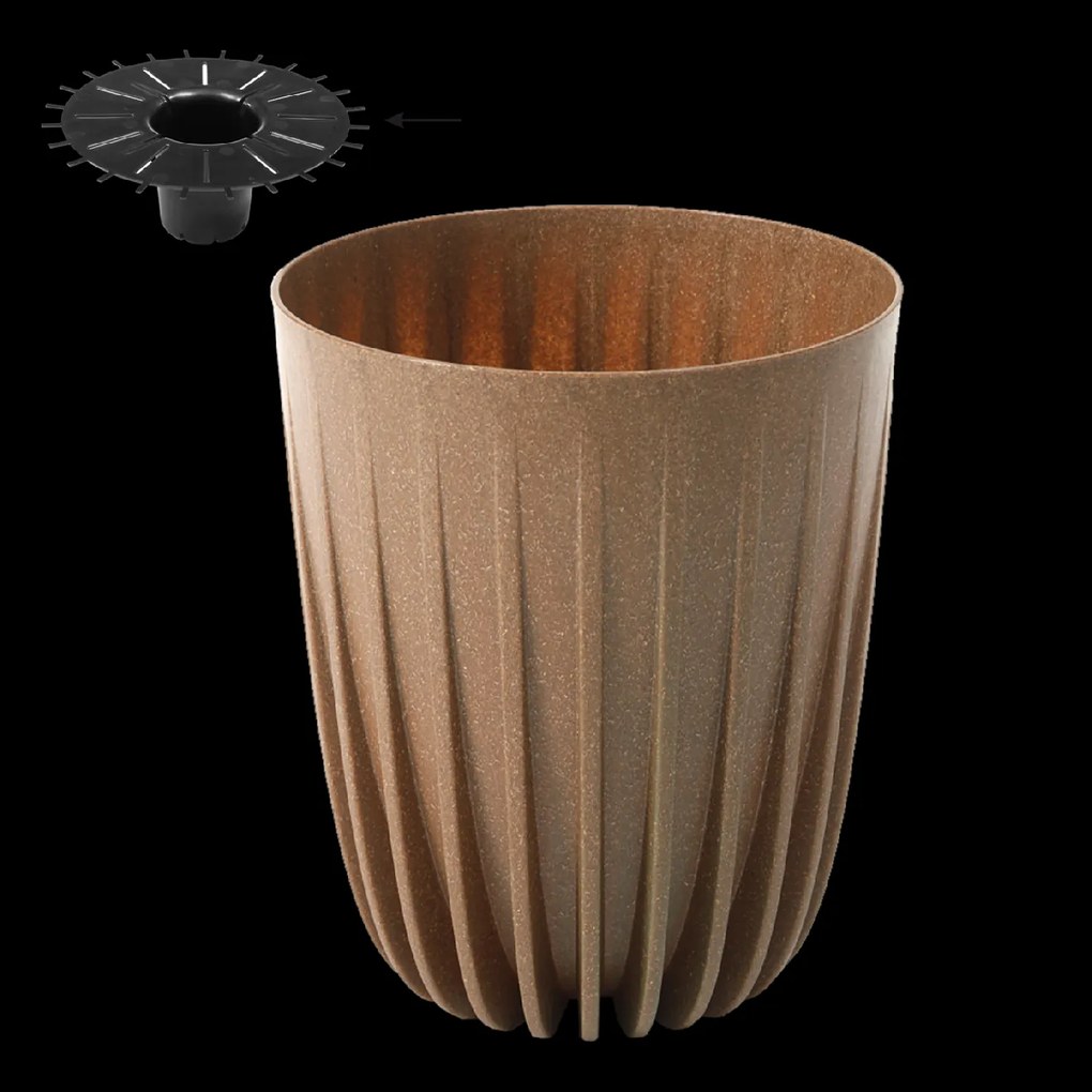 Kvetináč MIRA ECO WOOD 250 mm – prírodné drevo*9391