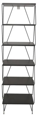 Knižnica BALABAN 165x48 cm antracit/čierna