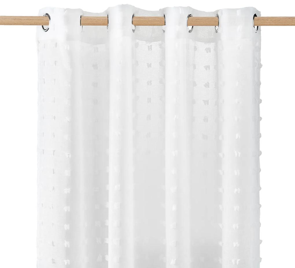 Room99 Záclona na krúžkoch Casablanca Biela Bodky Farba: Biela, Veľkosť: 200 x 250 cm