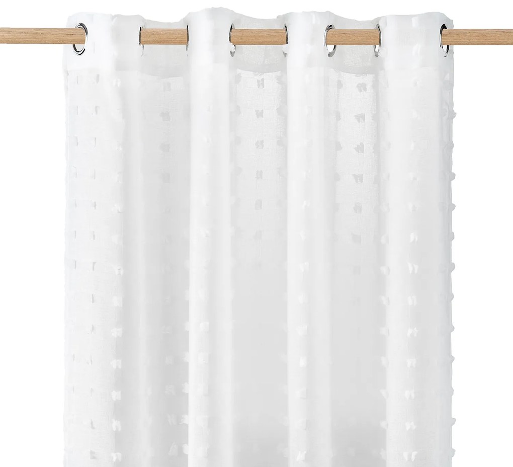 Room99 Záclona na krúžkoch Casablanca Biela Bodky Farba: Biela, Veľkosť: 250 x 250 cm