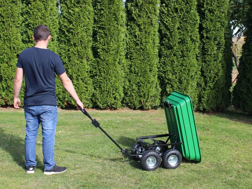 CH Zelený záhradný vyklápací vozík Fury - 75l