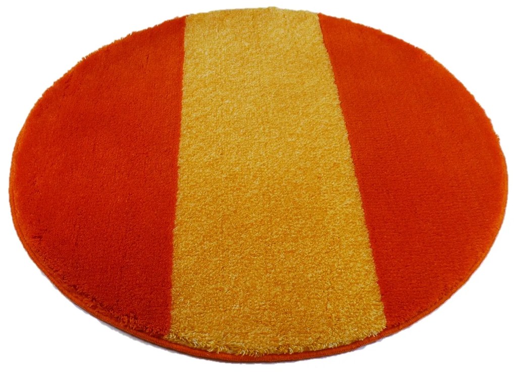 ROUTNER Kúpeľňová predložka ATHENA Oranžová 10305 - Oranžová / Kruh Ø 90 cm 10305