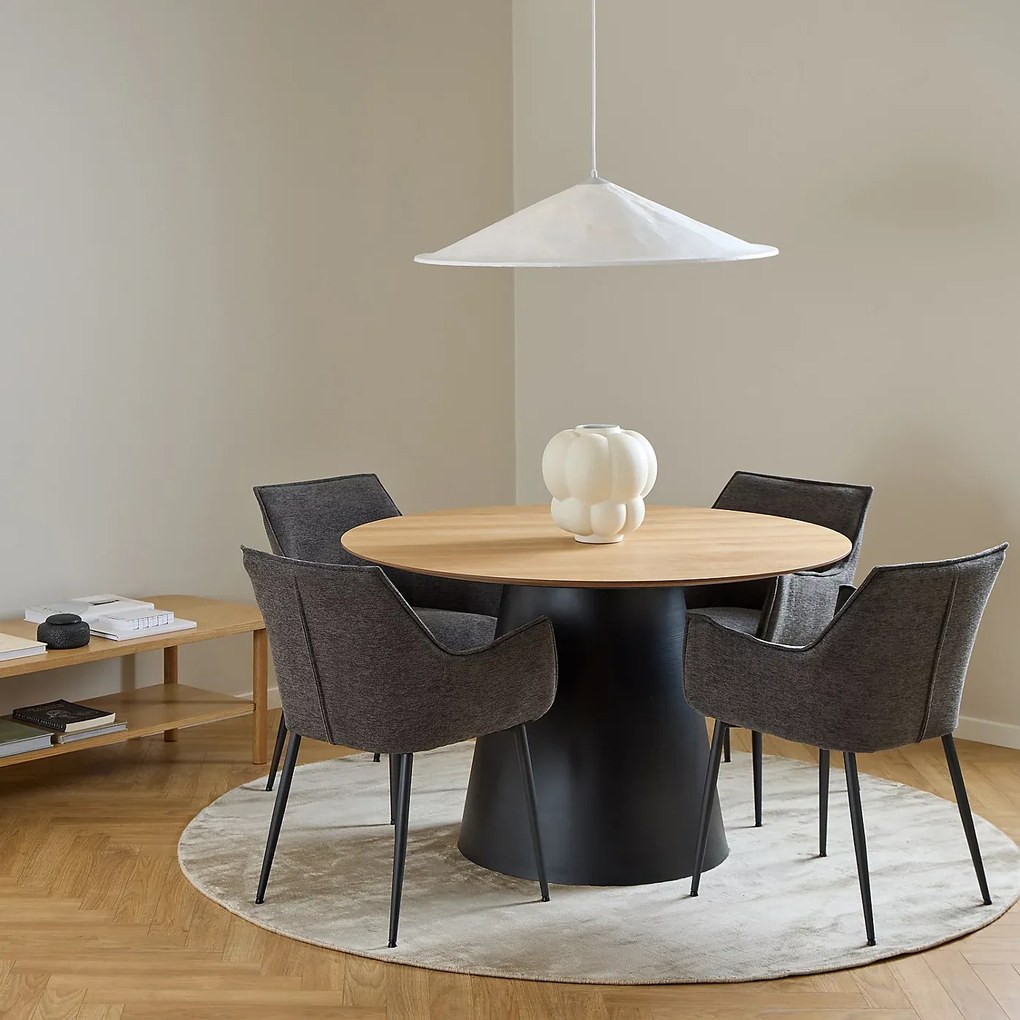 Okrúhly jedálenský stôl Soli 120 cm dub prírodný/čierny