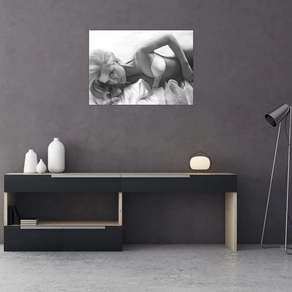 Sklenený obraz - Čiernobiele boudoir (70x50 cm)