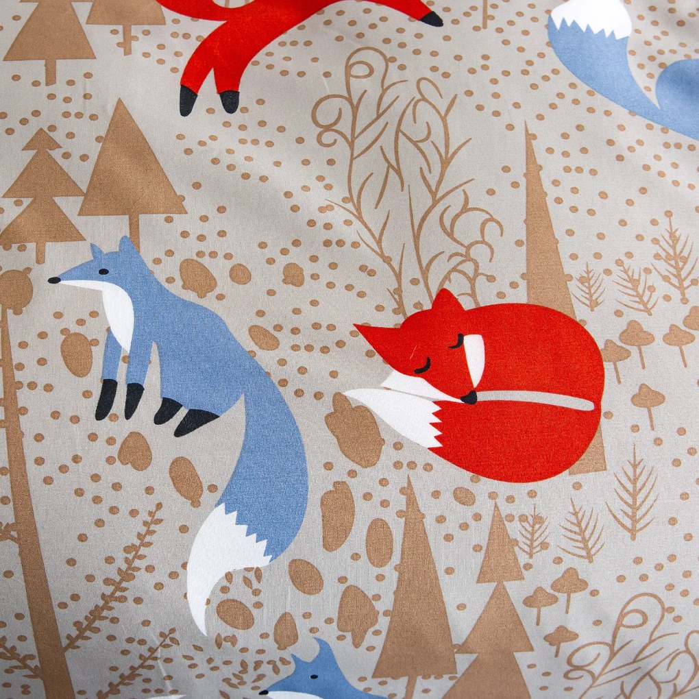 Obliečky z mikrovlákna ČERVENÁ LÍŠKA hnedé Rozmer obliečky: 2 ks 70 x 90 cm | 200 x 220 cm