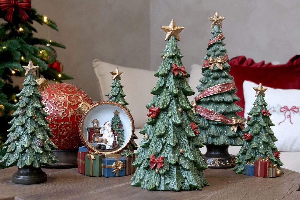 Zelený vianočný stromček so šiškami Noël Tree z polyresinu – Ø 11*24 cm
