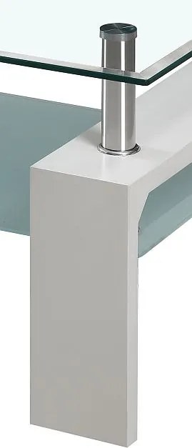 Konferenčný stolík Bolero, biely/sklo