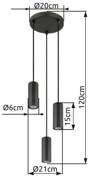 Globo 57918-3H - Luster na lanku JAMES 3xGU10/25W/230V