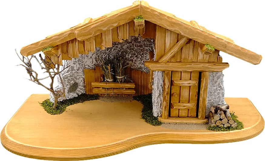 AMADEA Drevený betlehem BEZ FIGURÍK 50 cm