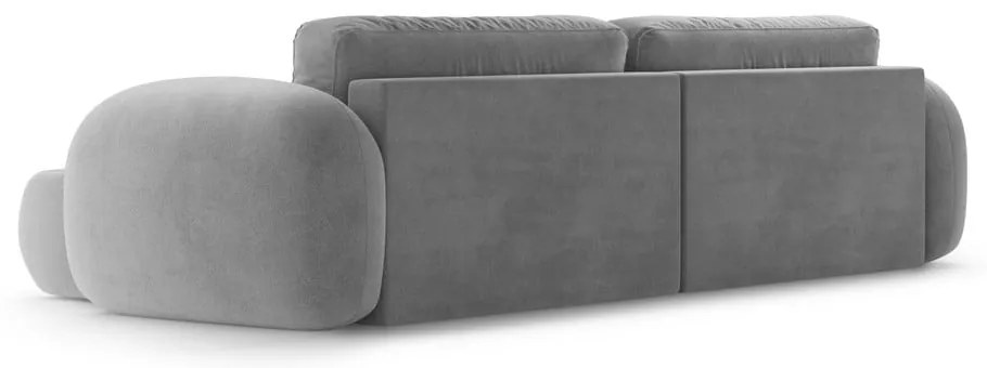 Tmavosivá zamatová rozkladacia/s úložným priestorom rohová pohovka Tonale – Cosmopolitan Design