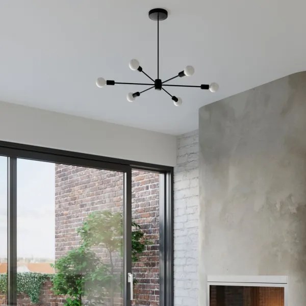 Sollux SL.1021 - Luster na tyči LANGO 3xE27/60W/230V čierna