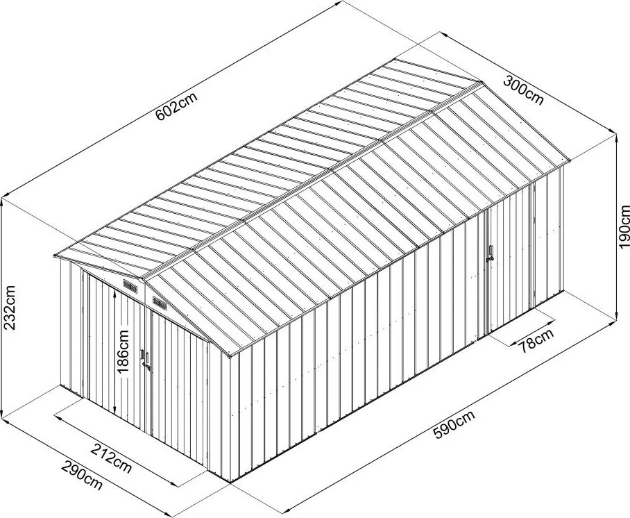 Záhradný domček / garáž Avenberg 6.02 x 3 m ANTRACIT CG-K2010-B