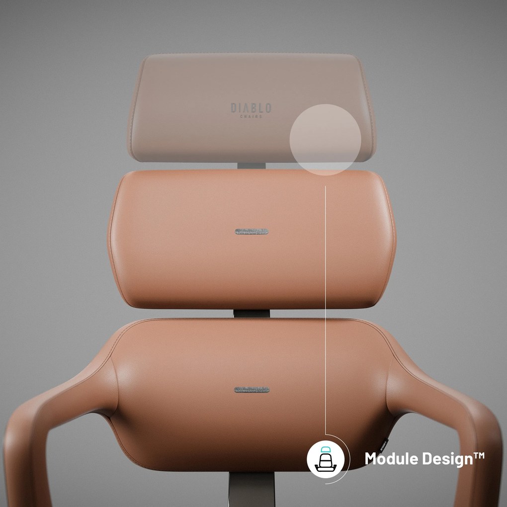 Manažérske kancelárske kreslo hnedé, ekokoža: Diablo V-Modular