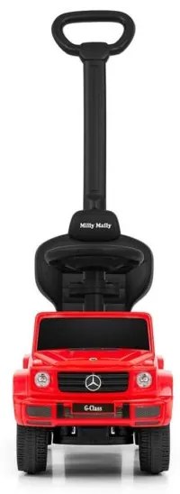 MILLY MALLY Detské odrážadlo s vodiacou tyčou MERCEDES G350d Milly Mally červené