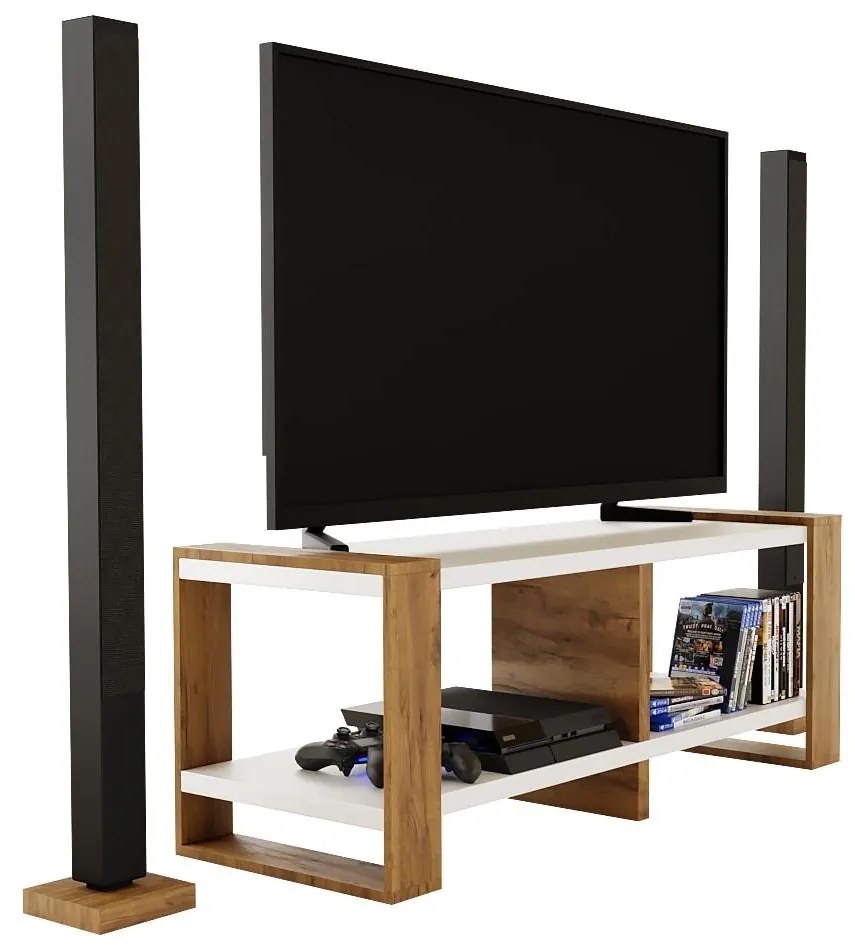 TV Stolík Nico (craft zlatý + biela). Akcia -19%. Vlastná spoľahlivá doprava až k Vám domov. 1092043