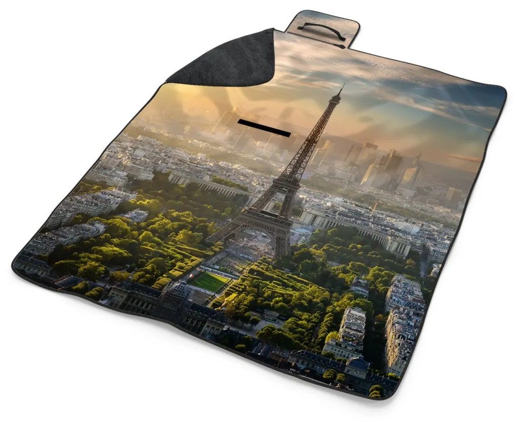 Sablio Plážová deka Paríž Eiffelova veža Skyline: 200x140 cm