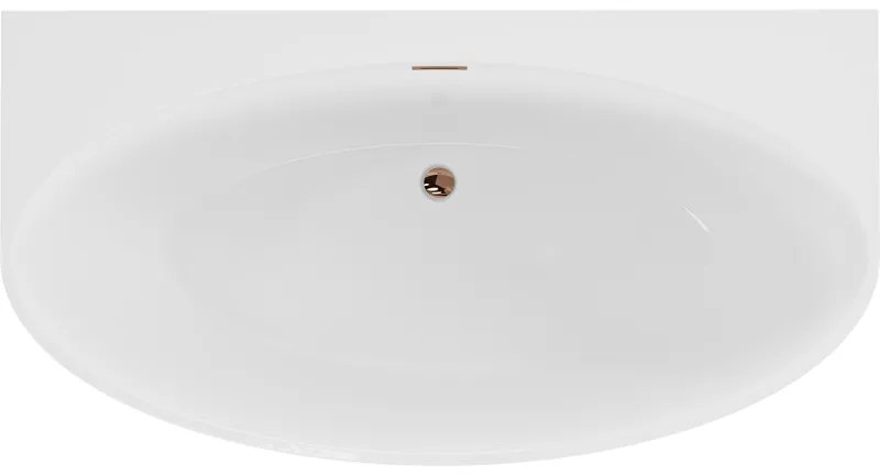 Mexen Bruna, voľne stojaca vaňa ku stene 170 x 88 cm, biela lesklá, ružové zlato, 52731708800-60