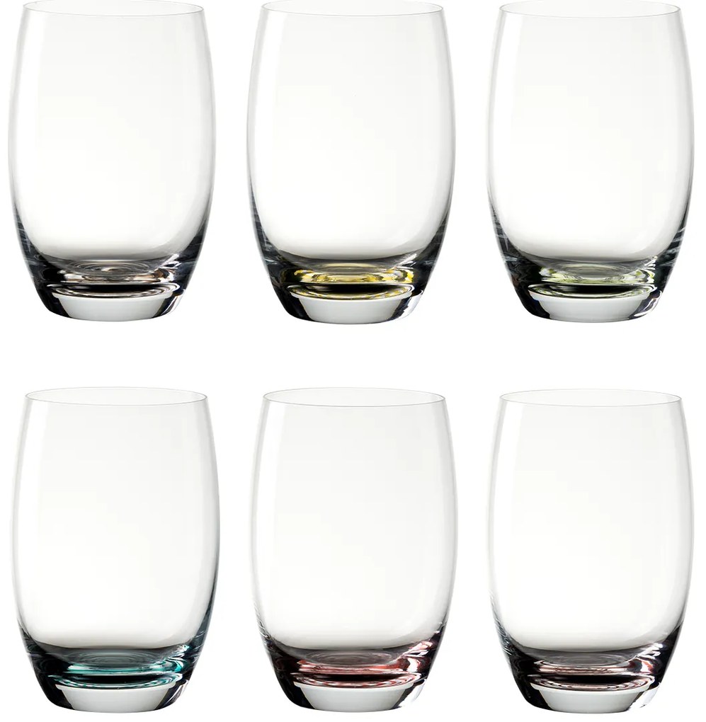 Poháre 460 ml s farebným špirálovým dnom - Optima Glas Lunasol set 6 ks - 322872