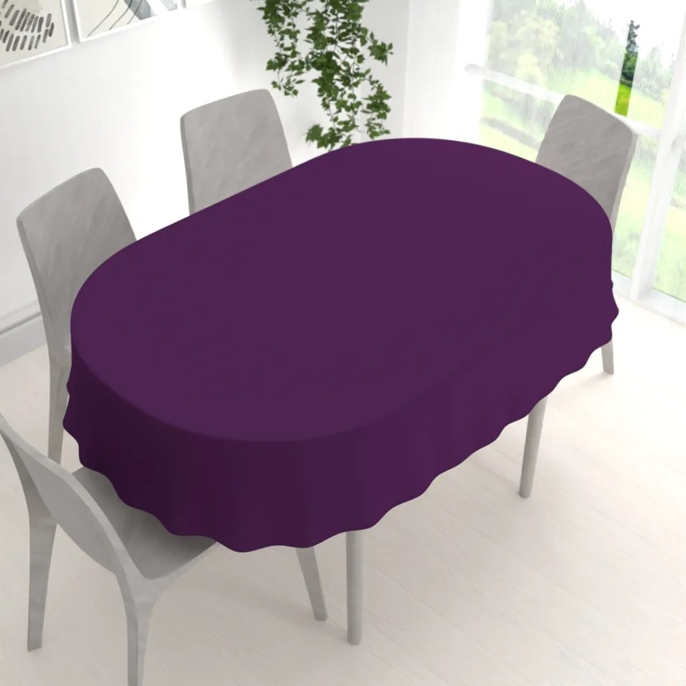 Biante Dekoračný oválny obrus Rongo RG-064 Tmavo fialový 100x160 cm