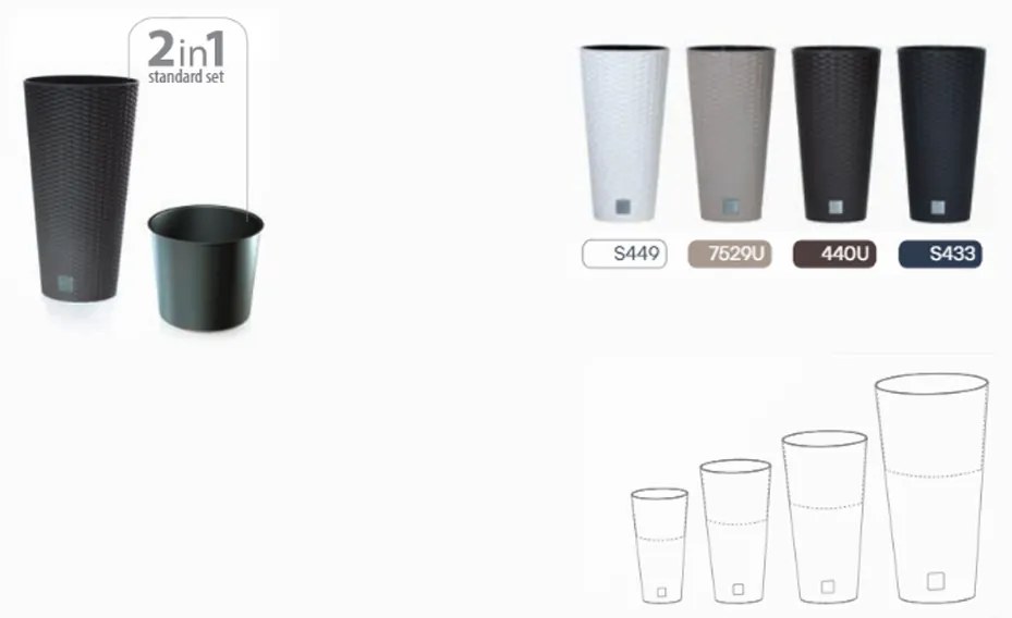 Plastový kvetináč DRTUS300 30 cm - mocca