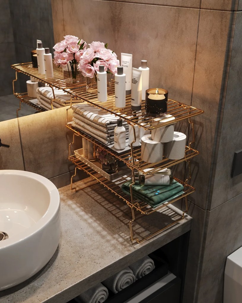 Univerzálny kovový stojan DOLAP zlatý