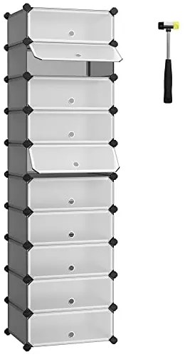 Stojan na topánky, plastový, 6 priehradiek, 105x83x31cm