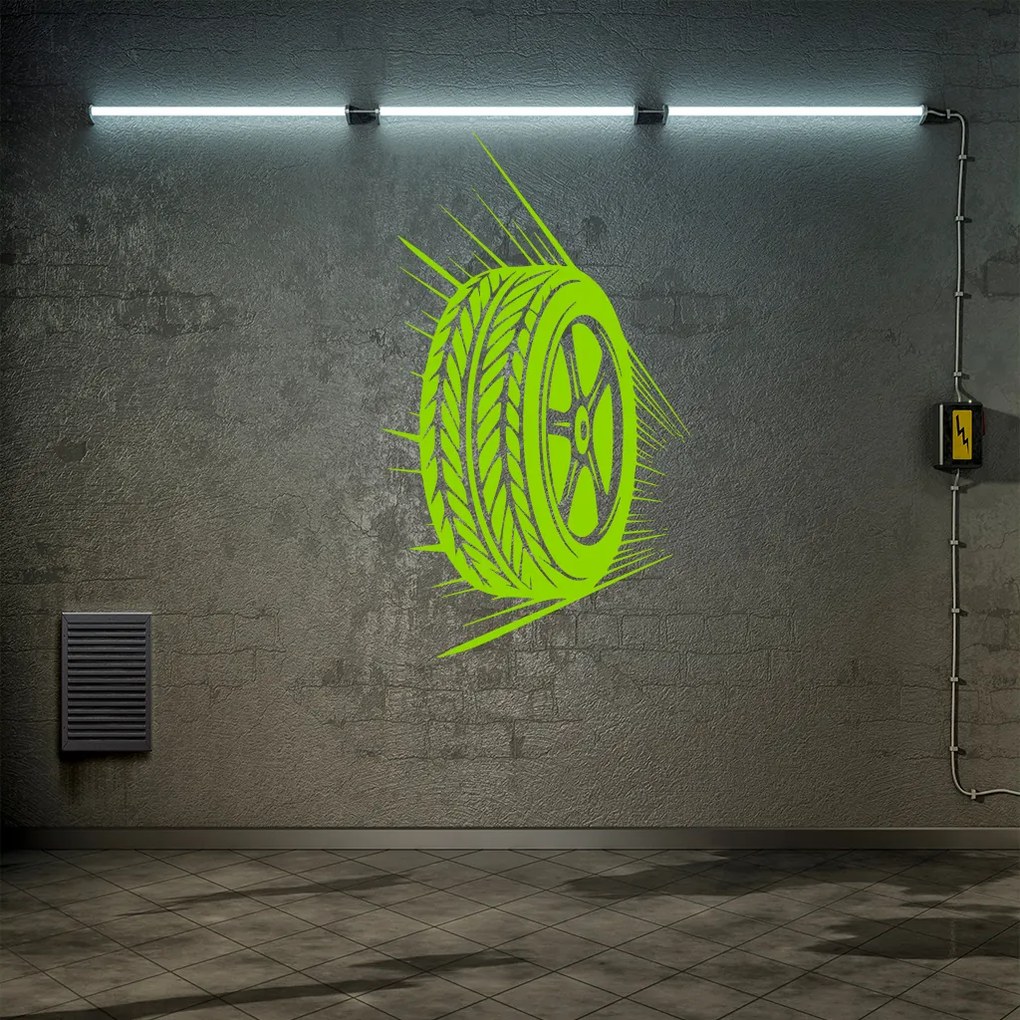 Veselá Stena Samolepka Pretekárska pneumatika Farba: oranžová, Veľkosť: 20 x 33 cm