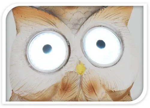 Solárne svetlo Standing owl sivá, 9 x 9 x 12,5 cm