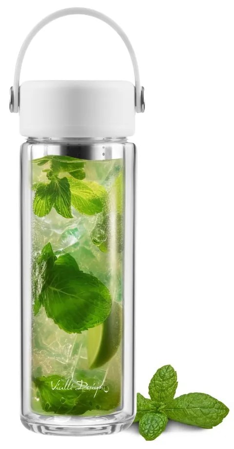 Biela sklenená fľaša 350 ml Fuori – Vialli Design