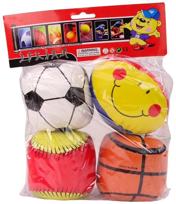 LEAN TOYS Mäkké športové lopty - 4 kusy