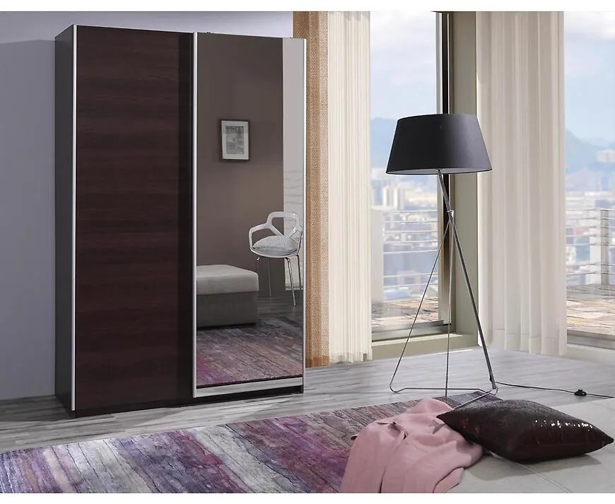 Skriňa Fifi gaštan wenge/zrkadlo 135 cm